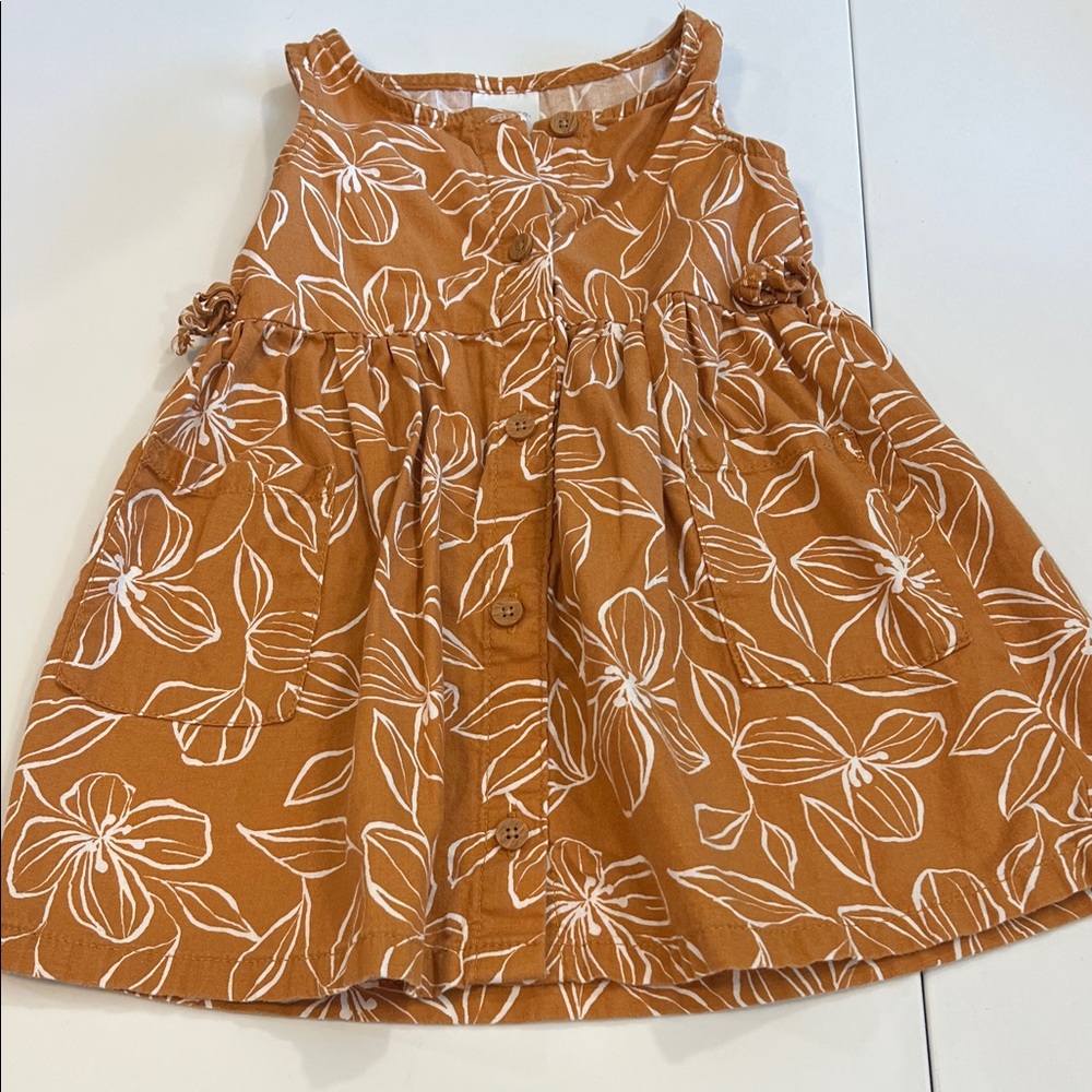Little Co. - 24m,‎ Floral Orange/Tan Baby Dress